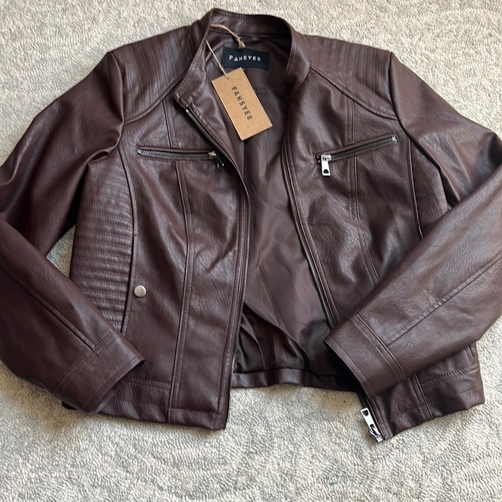 Woman’s Faux Leather Biker jacket Medium